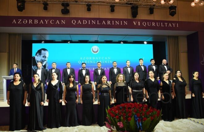 В Баку состоялся VI Съезд азербайджанских женщин  Азербайджан Баку 19 октября 2023
